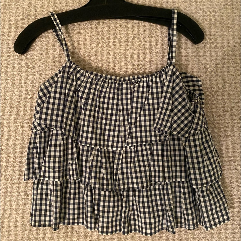 Aqua Gingham Blouse